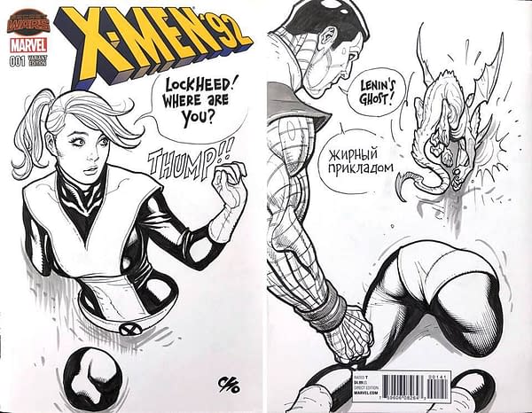 Frank Cho Brings Back the Outrage to His Kitty Pryde/Colossus Sketch Covers