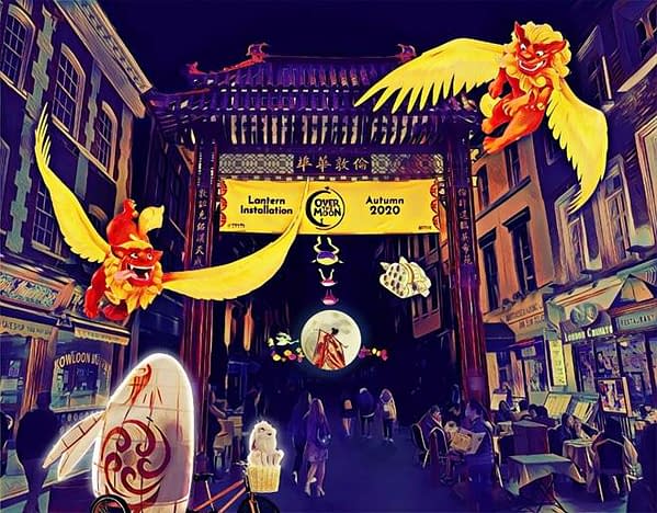 Artists impression of London's Chinatown for Over The Moon.