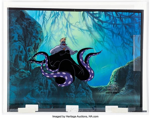 Photograph of The Little Mermaid "Heroes" Ursula Production Cel. Credit: Heritage