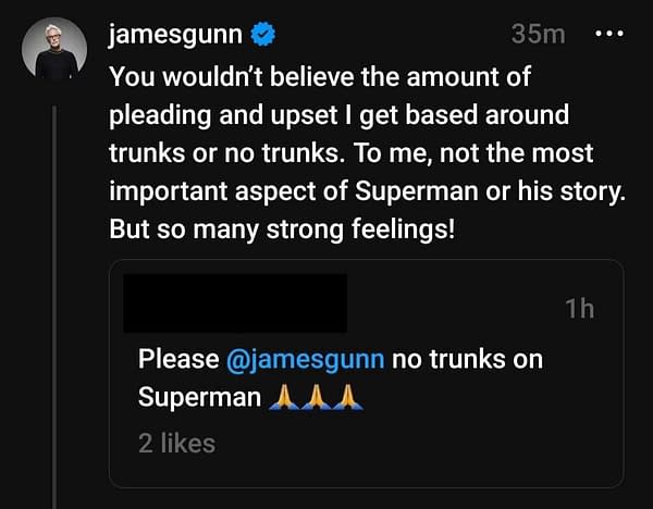 Superman: Legacy: "Many Strong Feelings" on Trunks/No Trunks: Gunn