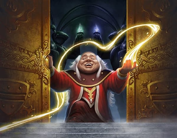 The art for Dungeon Master, a card from Heroes of the Realm 2016, a special set for Magic: The Gathering. Illustrated by Mike Burns.