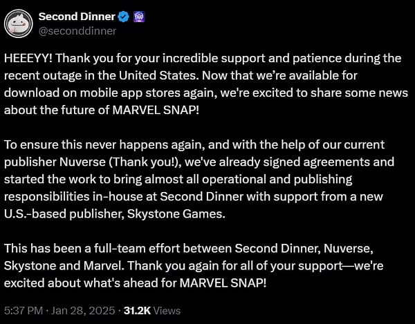 Marvel Snap Will Be Switching Publishers After TikTok Fiasco