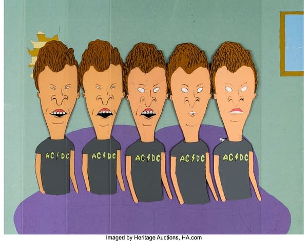 MTV's Beavis and Butt-Head Production Cel Sequence and Animation Drawings Group of 4. Credit: Heritage