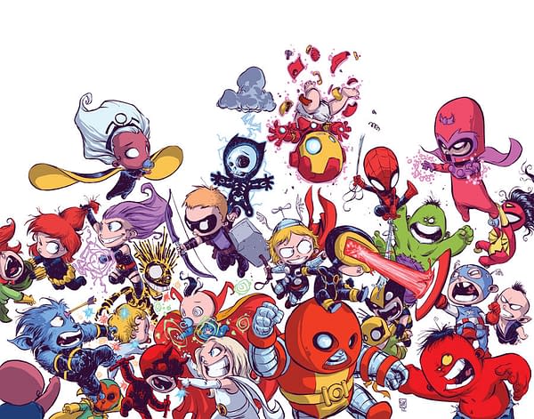 Avengers vs. X-Men Marvel Babies variant cover by Skottie Young