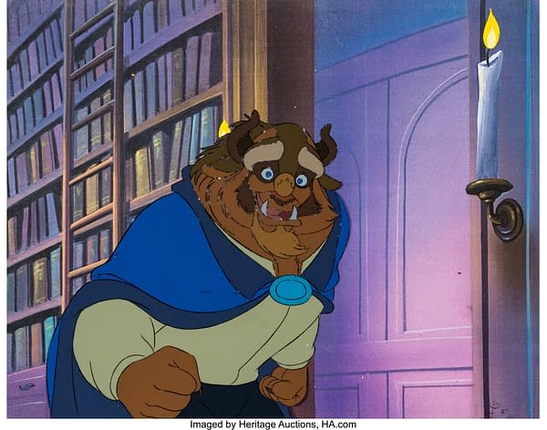 Beauty and the Beast: Belle's Magical World Beast and Cogsworth Production Cel. Credit: Heritage Auctions