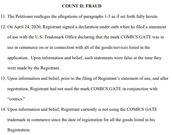 Allegations Of Fraud Raised In Comicsgate Trademark Battle.