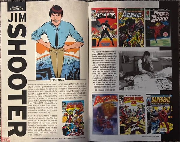 Marvel Comics' Memorial Pages For Jim Shooter, This Week