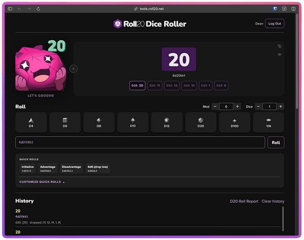 Roll20 Unleashes a New Free Quantum Dice Roller