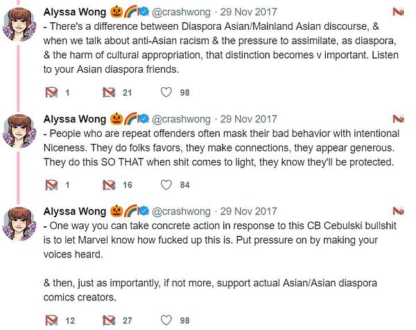 Fake Tweet Used to Try And Discredit New Marvel Comics Writer, Alyssa Wong