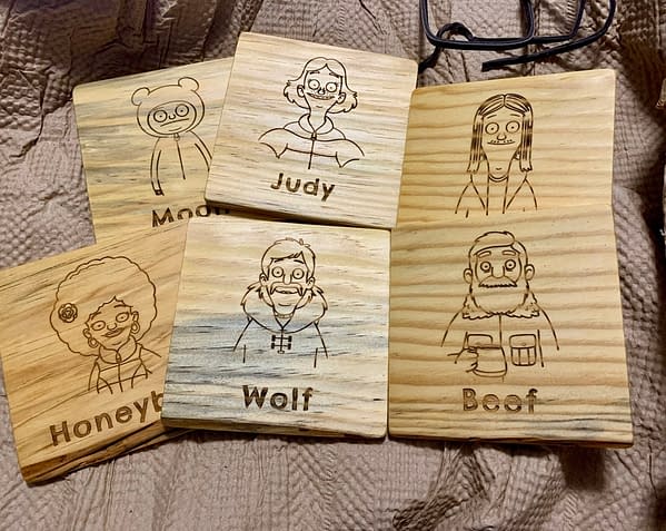 The Great North Gifted Carved Wooden Coasters Of The Tobin Family