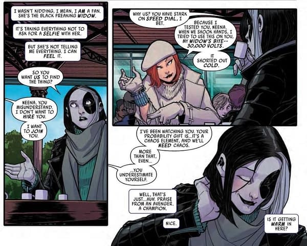 Domino Fangirls Out Over the Black Widow in Next Week's Hotshots #1