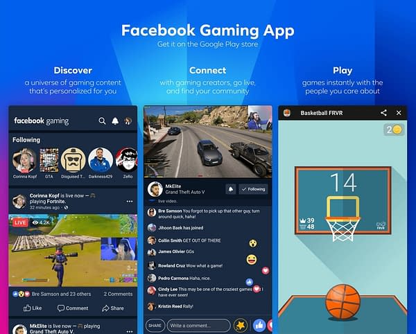 A look at how the Facebook Gaming App will run.