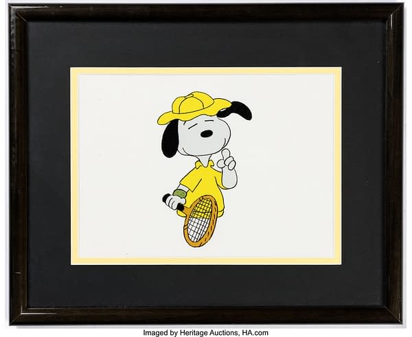 Peanuts You're a Good Sport, Charlie Brown Tennis Snoopy Production Cel. Credit: Heritage Auctions