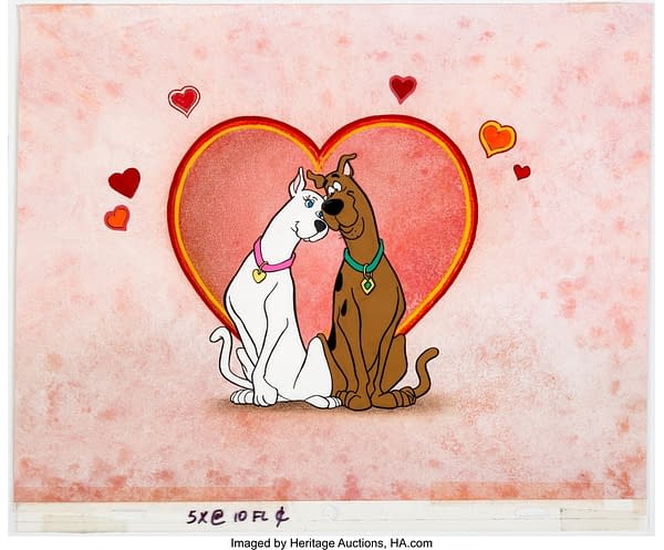 The Scooby-Doo Show: Scooby-Doo and Scooby-Dee Publicity Cel with Matching Hand-Painted Background. Credit: Heritage Auctions