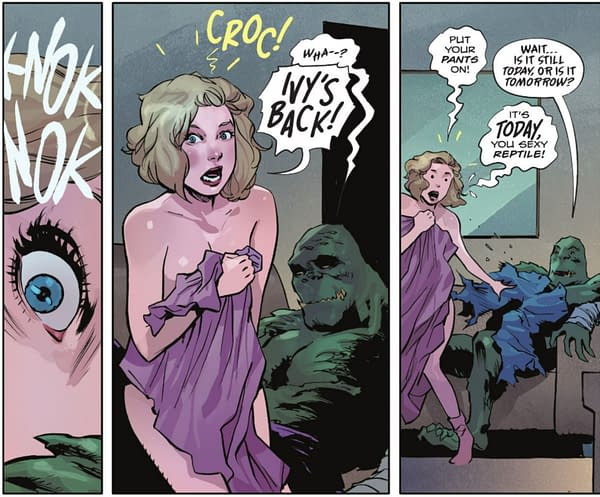 Janet From HR & King Croc In Poison Ivy (Spoilers)