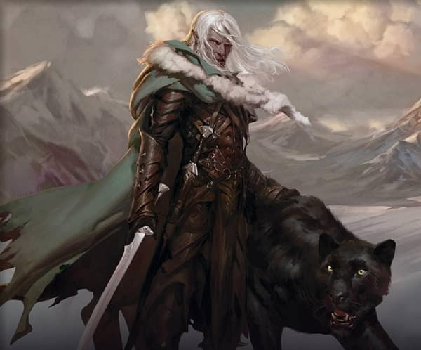 Drizzt and Guenhwyvar, as seen on the cover for 2013's The Companions. Art by Tyler Jacobson.