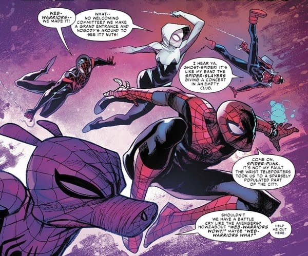 Spider-Ham Brainstorms Battle Cries for the Web Warriors in Next Week's Spider-Man: Enter the Spider-Verse #1