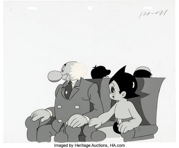 A more full shot of the production cel from Astro Boy. It is currently available at auction on Heritage Auctions' website.