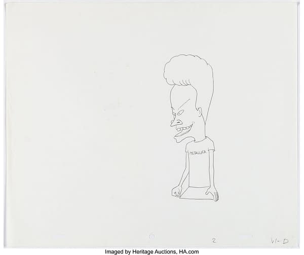 Beavis animation drawing. Credit: Heritage Auctions