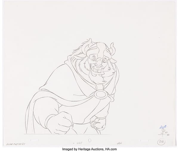 Beauty and the Beast: Belle's Magical World Beast and Cogsworth Production Cel. Credit: Heritage Auctions