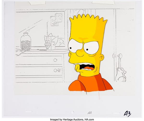 The Simpsons Angry Bart Production Cel. Credit: Heritage Auctions