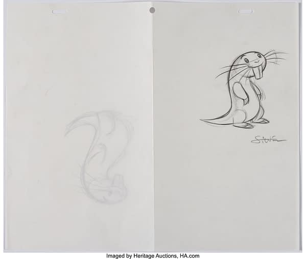 Kim Possible Rufus Character Development/Concept Art Drawing Group of 3 Signed by Stephen Silver. Credit: Heritage Auctions