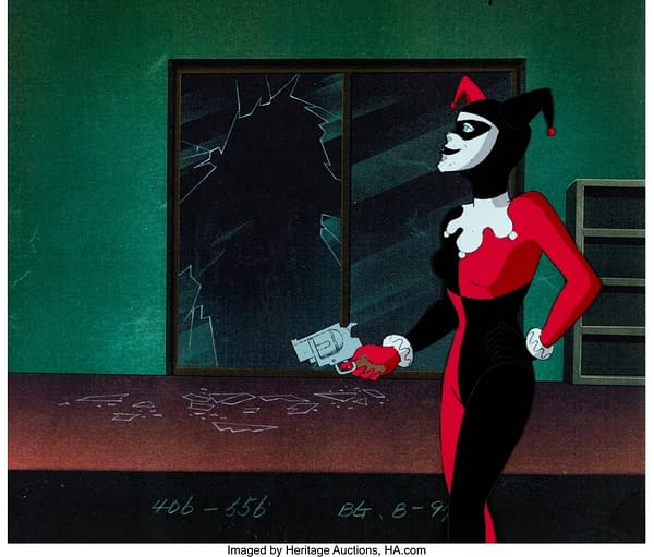 Batman: The Animated Series Harley Quinn Production Cel and Animation Drawing. Credit: Heritage Auctions