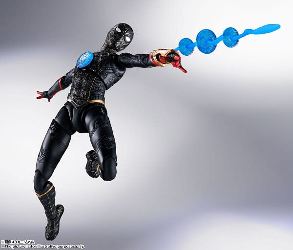 The New Spider-Man Black and Gold Suit Enchants S.H. Figuarts