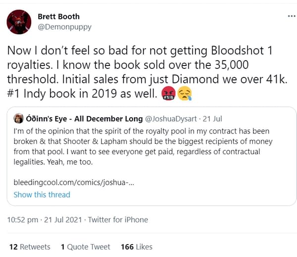 Brett Booth and Bloodshot - More Valiant Payment Issues?