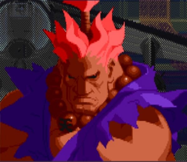 That's him, the one with the purple gi! Courtesy of Capcom.