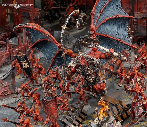 A snapshot of the Daemons of Khorne army in Warhammer 40,000 by Games Workshop.