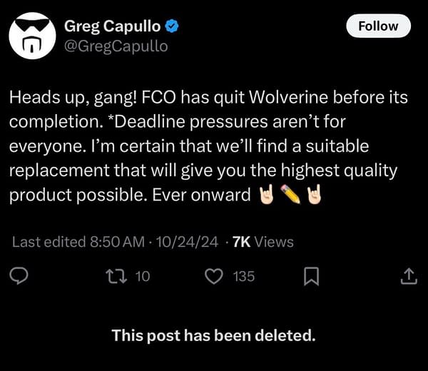 Greg Capullo Posts FCO Plascencia Quit Wolverine, Sparks Comics Debate