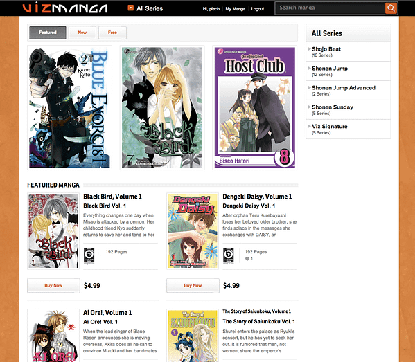 Now Viz Media Takes Their Manga On The Web
