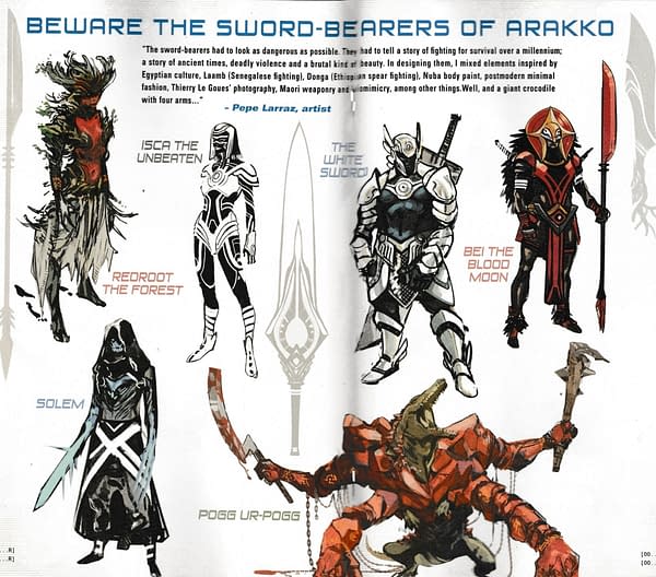 Pepe Larraz' Designs For The Sword Bearers Of Arakko