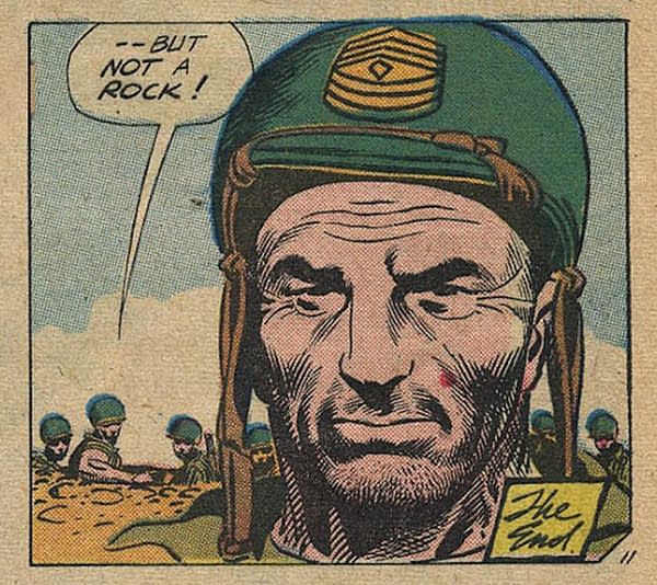 Sgt. Rock interior panel from Our Army at War #83, written by Robert Kanigher, art by Joe Kubert (DC Comics, June 1959).