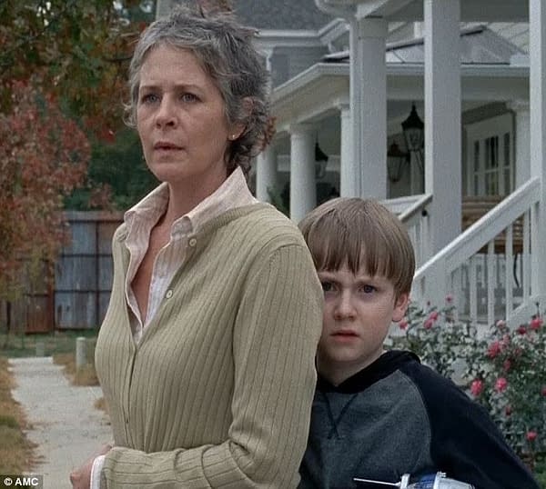 Carol and Sam on The Walking Dead, courtesy of AMC.