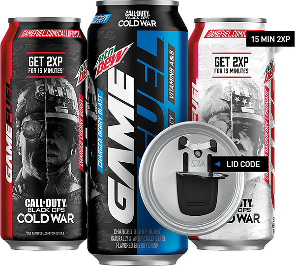 Call Of Duty: Black Ops Cold War branding on products, courtesy of PepsiCo.