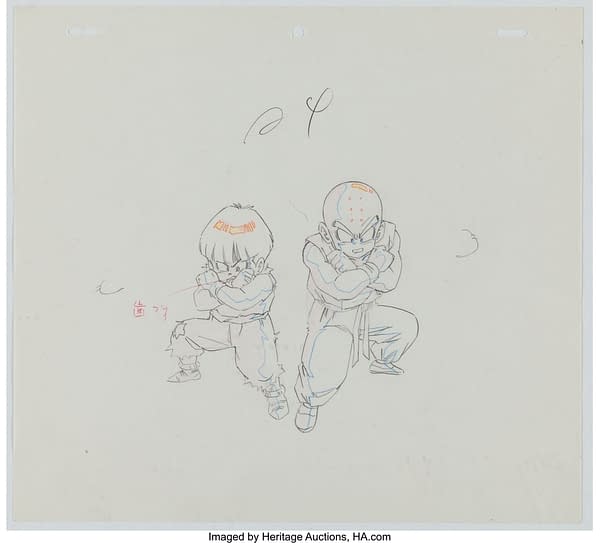 Gohan and Krillin Animation Drawing (Toei Animation, c. 1989-96). Credit: Heritage Auctions