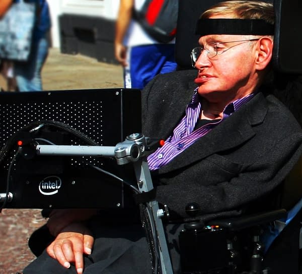 Stephen Hawking in Cambridge by Doug Wheller