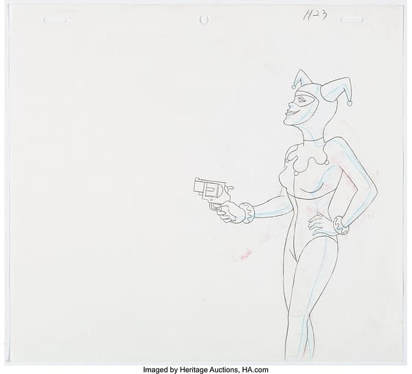 Batman: The Animated Series Harley Quinn Production Cel and Animation Drawing. Credit: Heritage Auctions