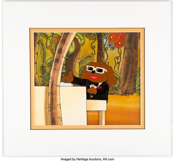 Muppet Babies "The Air Conditioner at the End of the Galaxy" Rowlf Playing the Piano Production Cel Setup with Key Master Background. Credit: Heritage Auctions