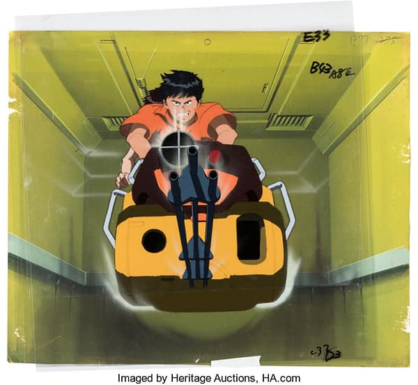 Another shot of the gorgeous production cel with key master background from Akira (1988), being auctioned over at Heritage Auctions.
