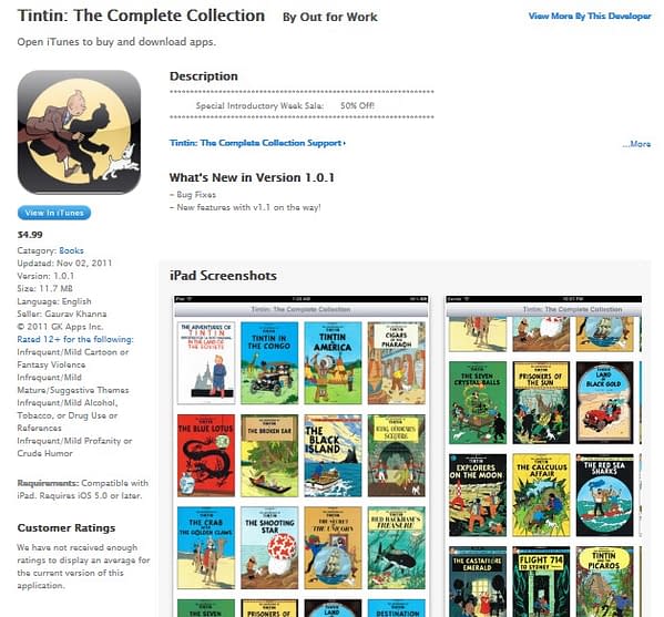 The Complete Tintin App That Wasn't (UPDATE)