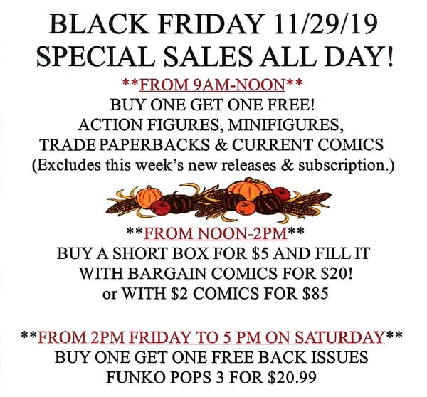 150 Comic Shops Running Black Friday Events Today…