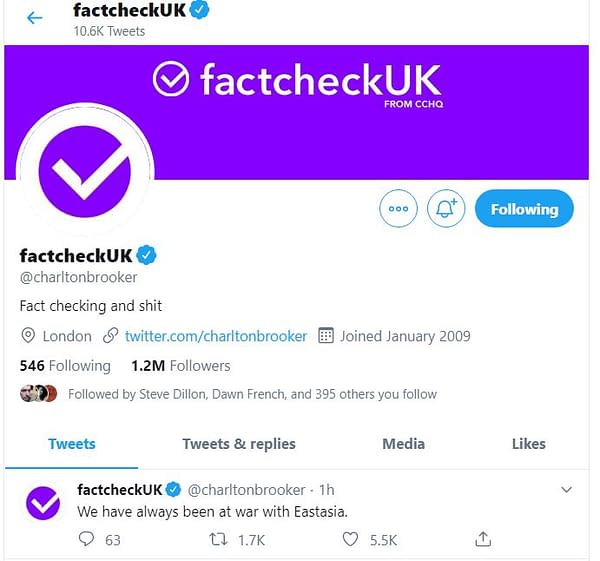 Charlie Brooker, Armando Iannucci Rebrand Their Twitter Accounts to FactCheckUK After General Election Debate