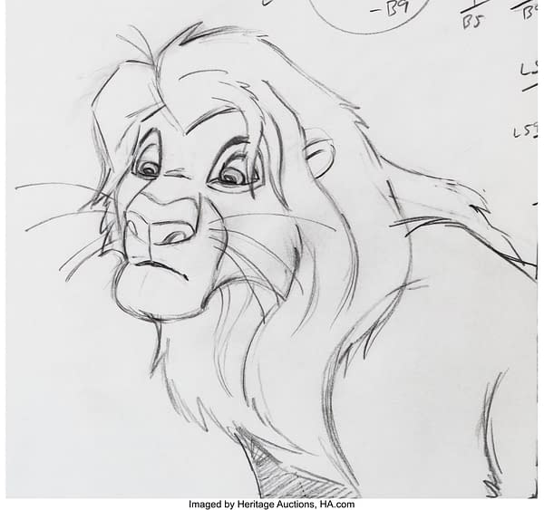 Lion King II: Simba's Pride Simba Animation Drawing (Walt Disney, 1998). Credit: Heritage Auctions