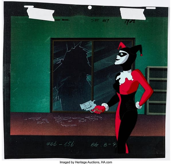 Batman: The Animated Series Harley Quinn Production Cel and Animation Drawing. Credit: Heritage Auctions