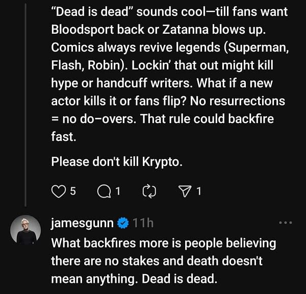 James Gunn on How Death Works in The DCU: "If You Die, You're Dead"