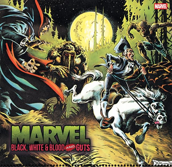 Cover image for MARVEL: BLACK, WHITE & BLOOD AND GUTS #1 FRANK BRUNNER BICENTENNIAL CALENDAR HIDDEN GEM VARIANT