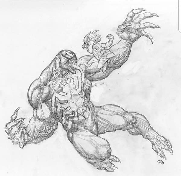 Watch Frank Cho Drawing Venom Vs Spider-Ham